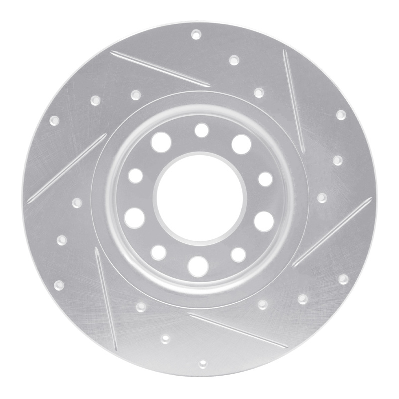 Chrysler 200 Brake Rotor (1) - Rear Left - R1 Concepts - Drilled & Slotted - Silver - `14-`22